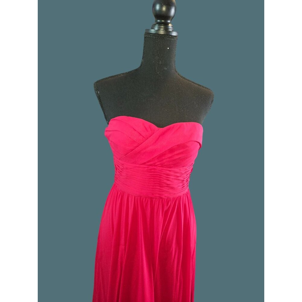 Aidan Mattox Silk Strapless Long Red Pinkish Gown Women Size 4 Formal Prom - Picture 10 of 10